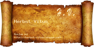 Herbst Vitus névjegykártya
